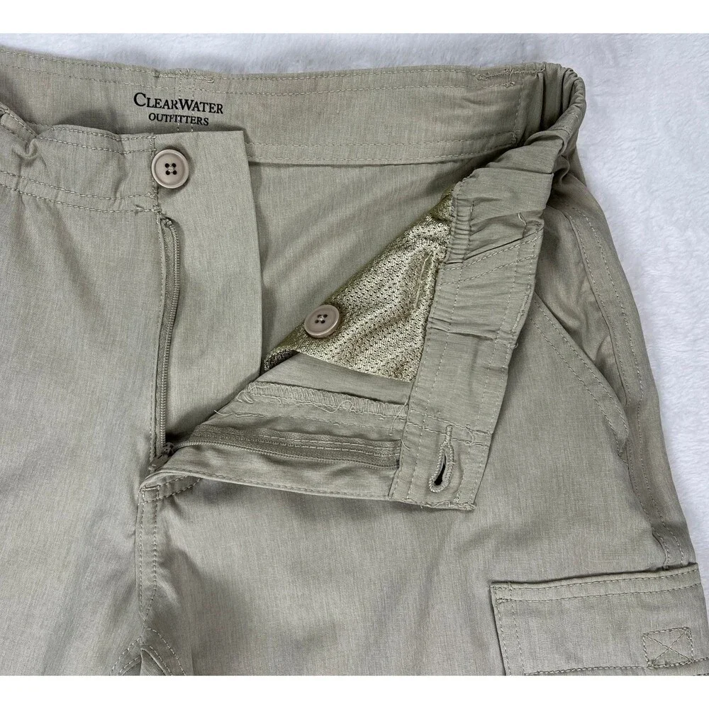 Clearwater Outfitters Men's Angler Hybrid Board Cargo Shorts Khaki Tan Size M